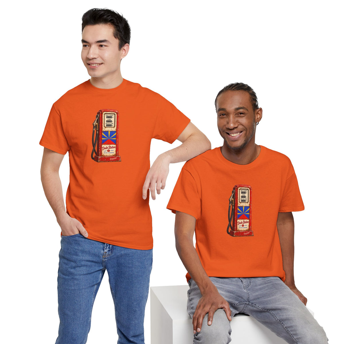 T-shirt Quocumque, "Station Essence", Île de La Réunion, Confort Coton, Elégant, Souvenir Unique, Cadeau, Unisexe, Esprit Voyageur, Créole, Bourbon