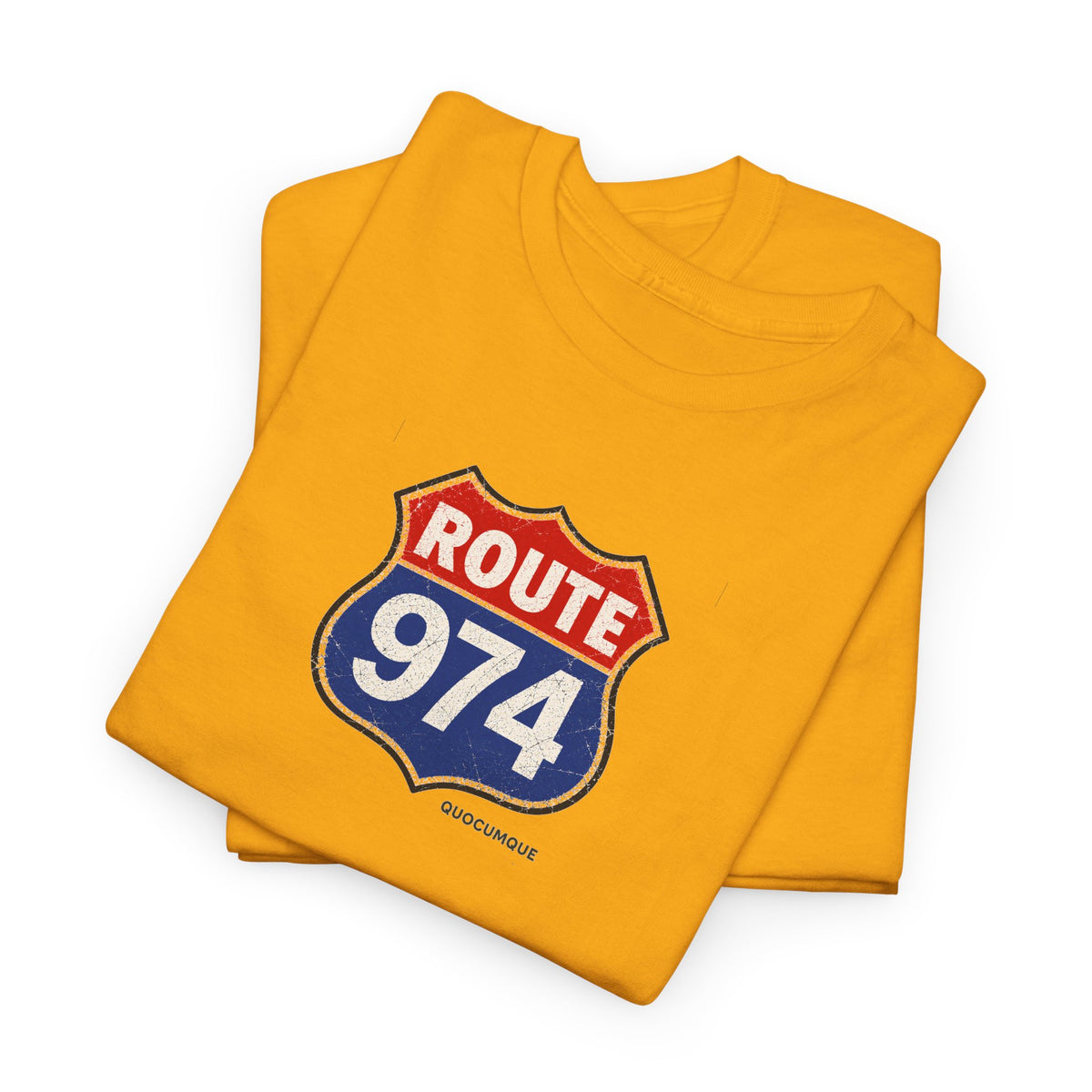 T-shirt "Route 974", Exotisme, Destination Île de La Réunion, Confort Coton, Sobre, Elégant, Souvenir Unique, Cadeau, Unisexe, Esprit Voyageur