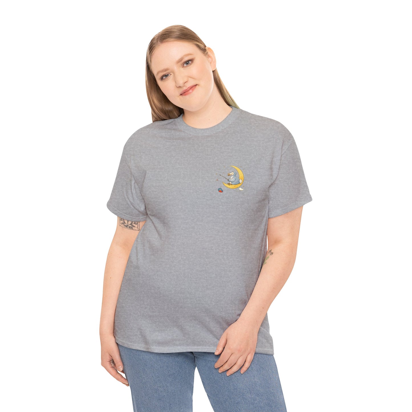 T-shirt "Dodo Lune ", Île de La Réunion", Confort Coton, Sobre, Elégant, Souvenir Unique, Cadeau, Unisexe, Esprit Voyageur