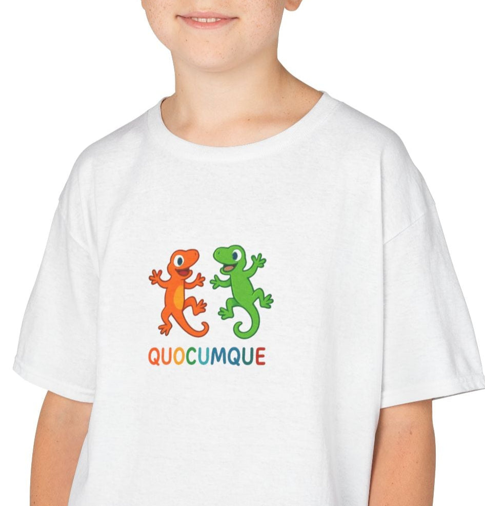 T-shirt Quocumque, "Margouillat Duo", Animal Mascotte Réunion, Douceur Coton, Pour les enfants de 5-6 ans( Taille XS), Pour les 7-8 ans( taille S), Pour les 9-10 ans( taille M), Pour les 11-12 ans( taille L), Pour les 13-14 ans( taille XLS)