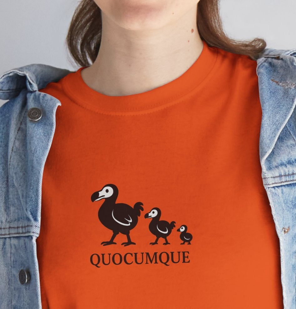 T-shirt Quocumque, "Famille Dodo", Île de La Réunion, Confort Coton, Elégant, Souvenir Unique, Cadeau, Unisexe, Esprit Voyageur, Créole, Bourbon