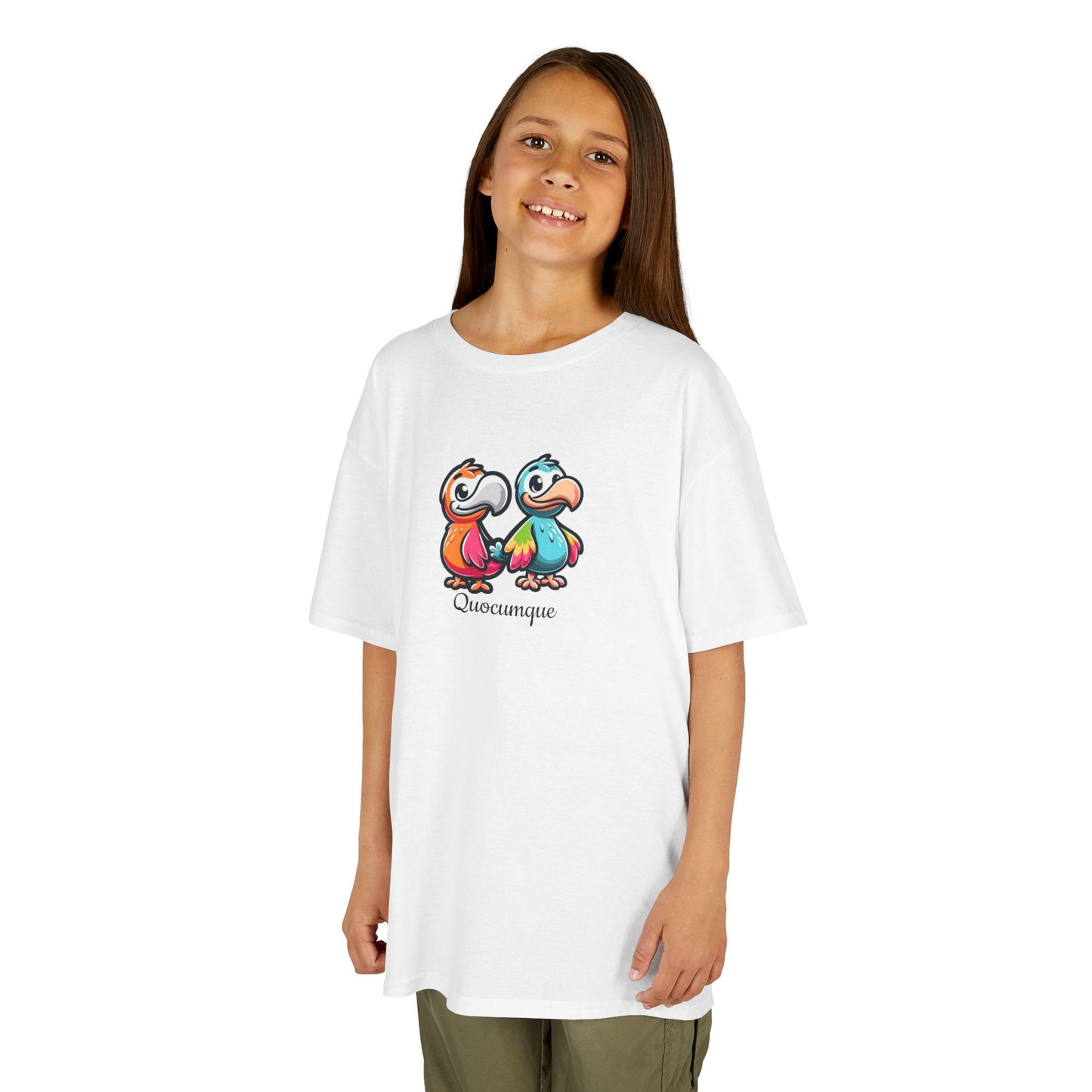 T-shirt Animal Duo Dodos  Pour Marmailles, Île de La Réunion, Douceur Coton, Style Unique, Cadeau Parfait, Quocumque, Vêtement Enfant Ado