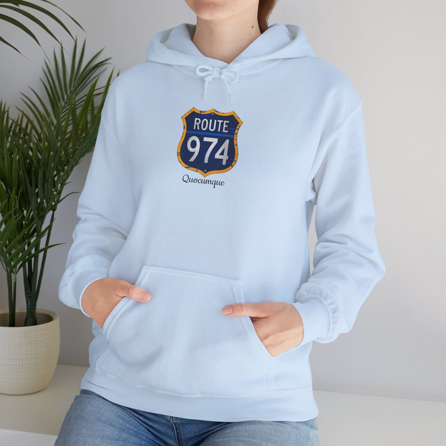 Sweat-Shirt à Capuche Collection " Route 974", Exotisme, Adulte, Homme, Femme, Sportive, Sportif, Décontracté, Classique, Destination La Réunion