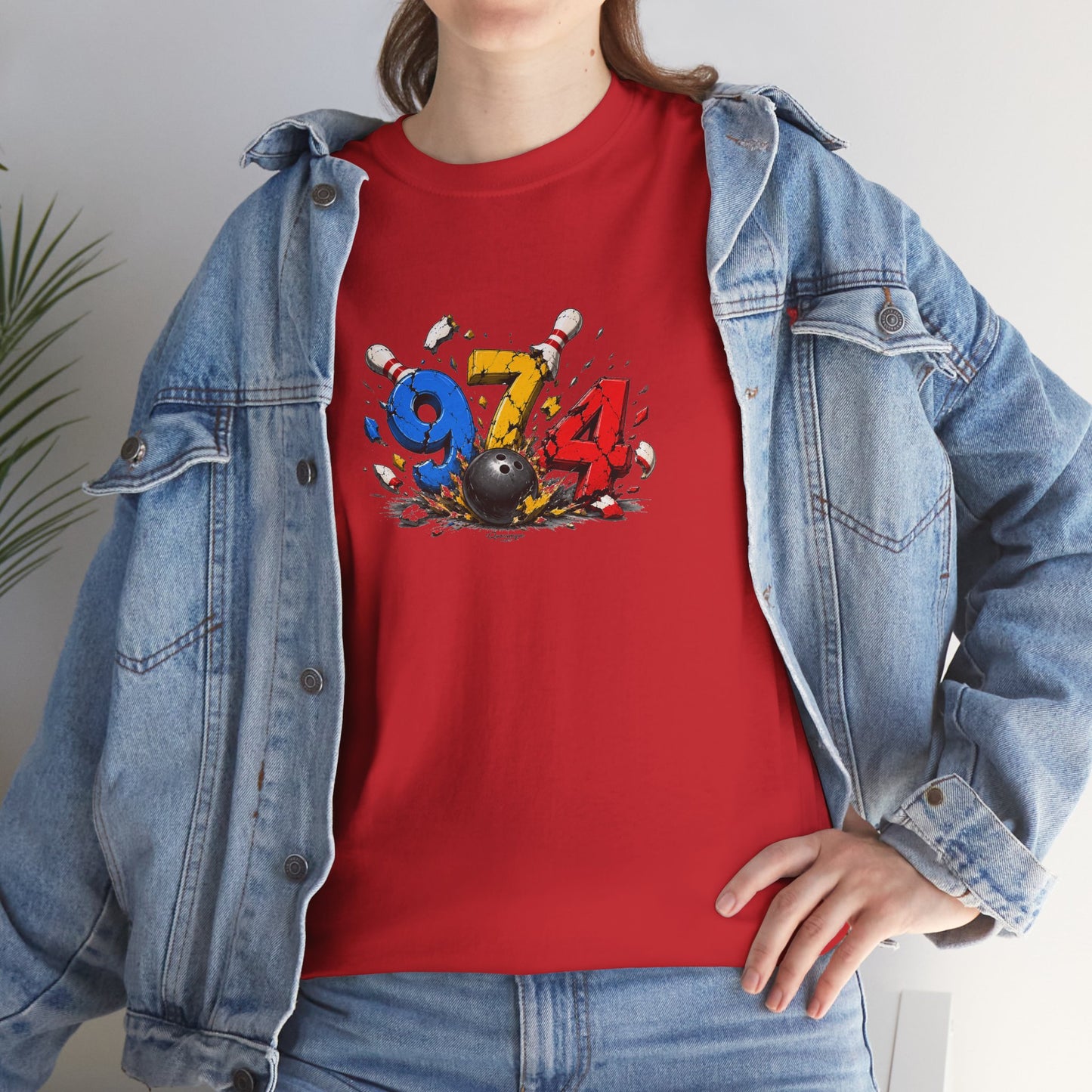 T-shirt " 974 Bowling ", Destination Île de La Réunion, Confort Coton, Sobre, Elégant, Souvenir Unique, Vêtement Adulte, Unisexe, Esprit Voyageur