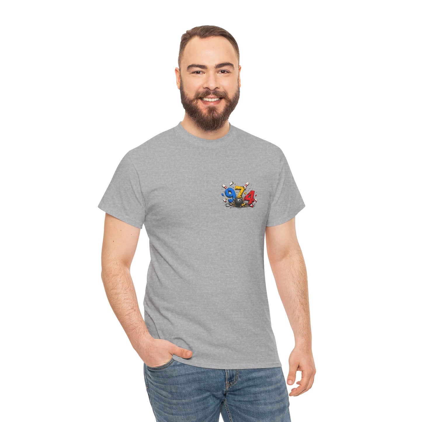 T-shirt " 974 Bowling ", Destination Île de La Réunion, Confort Coton, Sobre, Elégant, Souvenir Unique, Vêtement Adulte, Unisexe, Esprit Voyageur