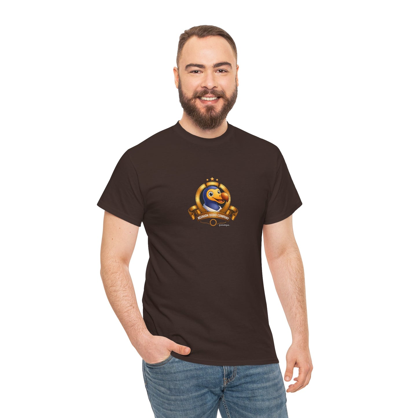 T-shirt Quocumque, " Dodo Cinéma", Île de La Réunion, Confort Coton, Elégant, Souvenir Unique, Cadeau, Unisexe, Esprit Voyageur, Créole, Bourbon