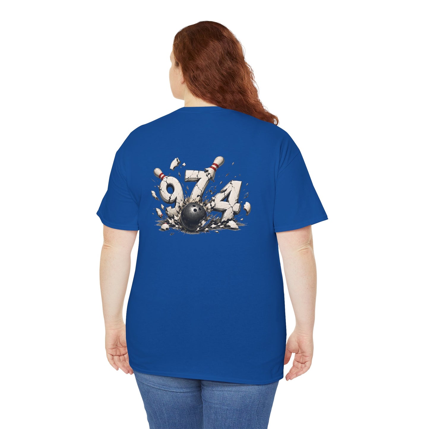 T-shirt " 974 Bowling", Destination Île de La Réunion, Confort Coton, Sobre, Elégant, Souvenir Unique, Vêtement Adulte, Unisexe, Esprit Voyageur