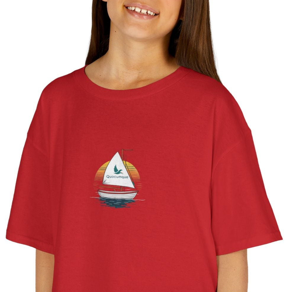 T-shirt Quocumque Voilier, Douceur Coton, Pour les enfants de 5-6 ans( Taille XS), Pour les 7-8 ans( taille S), Pour les 9-10 ans( taille M), Pour les 11-12 ans( taille L), Pour les 13-14 ans(taille XL)