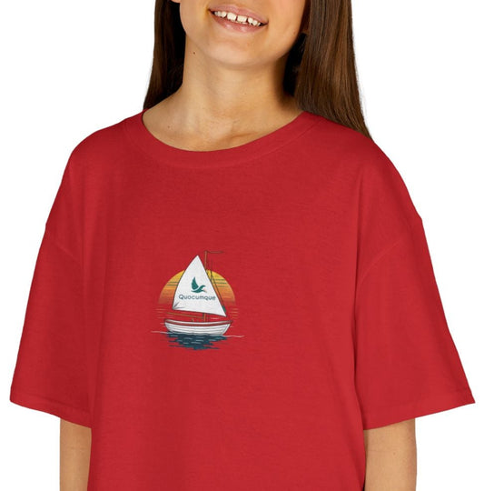T-shirt Quocumque Voilier, Douceur Coton, Pour les enfants de 5-6 ans( Taille XS), Pour les 7-8 ans( taille S), Pour les 9-10 ans( taille M), Pour les 11-12 ans( taille L), Pour les 13-14 ans(taille XL)