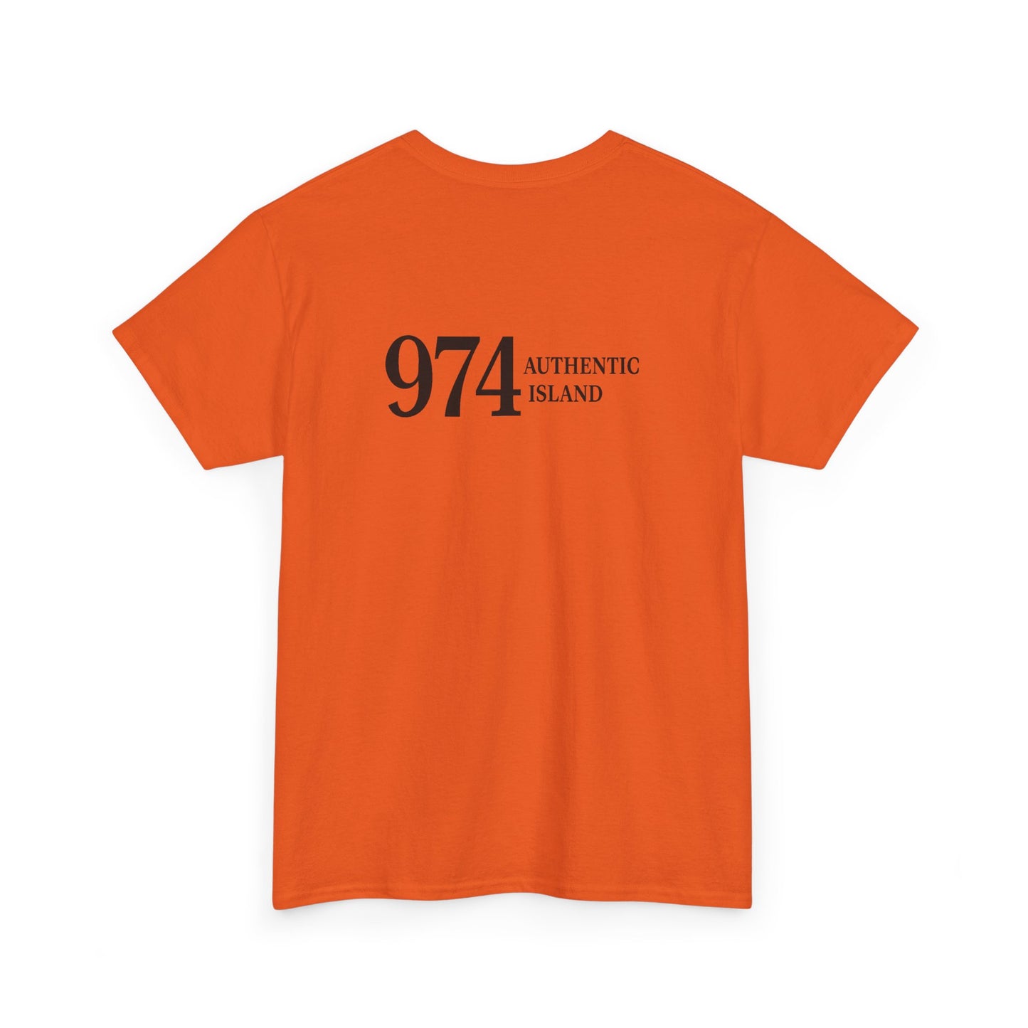 T-shirt "974 Île Authentique", Exotisme, Destination Île de La Réunion, Confort Coton, Sobre, Elégant, Souvenir Unique, Cadeau, Unisexe, Esprit Voyageur