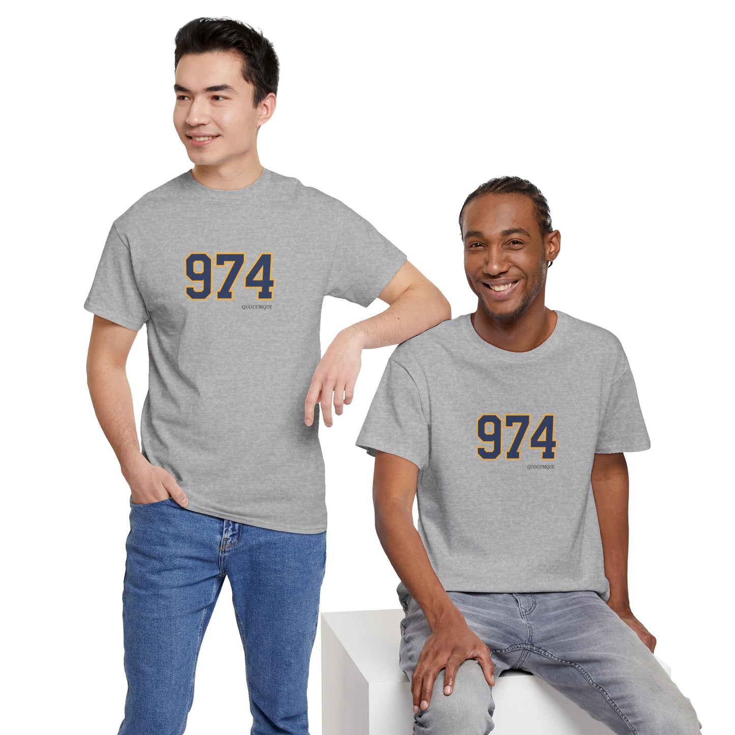 T-shirt " 974 ", Destination Île de La Réunion, Confort Coton, Sobre, Elégant, Souvenir Unique, Vêtement Adulte, Unisexe, Esprit Voyageur