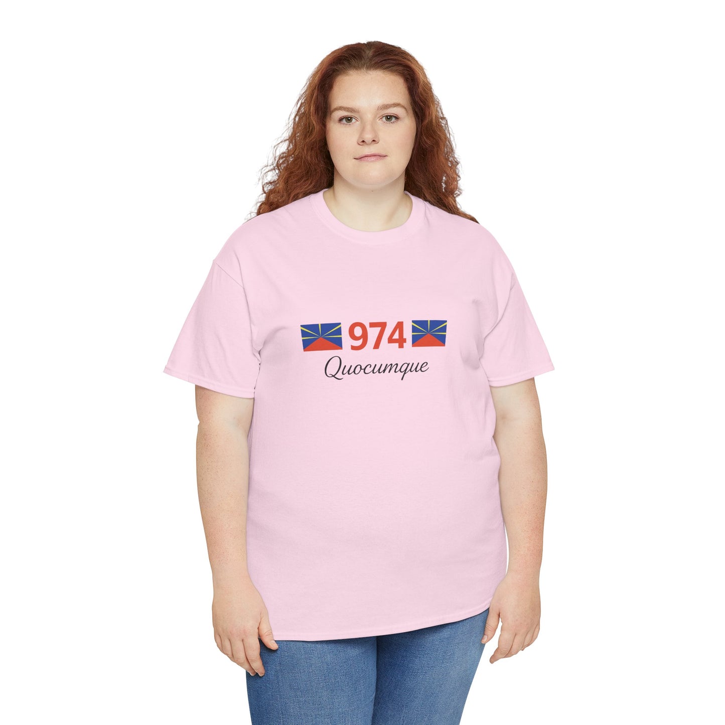 T-shirt "974 Drapeaux", Île de La Réunion, Confort Coton, Sobre, Elégant, Souvenir Unique, Cadeau, Unisexe, Esprit Voyageur
