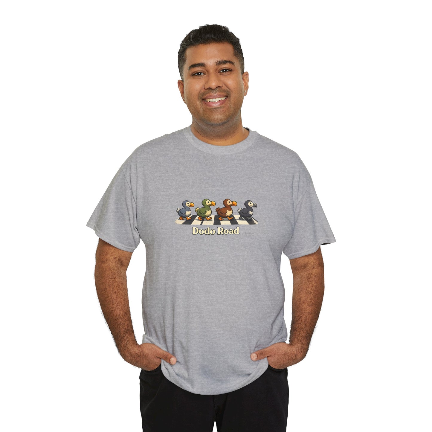 T-shirt "Dodo Road", Île de La Réunion", Confort Coton, Sobre, Elégant, Souvenir Unique, Cadeau, Unisexe, Esprit Voyageur