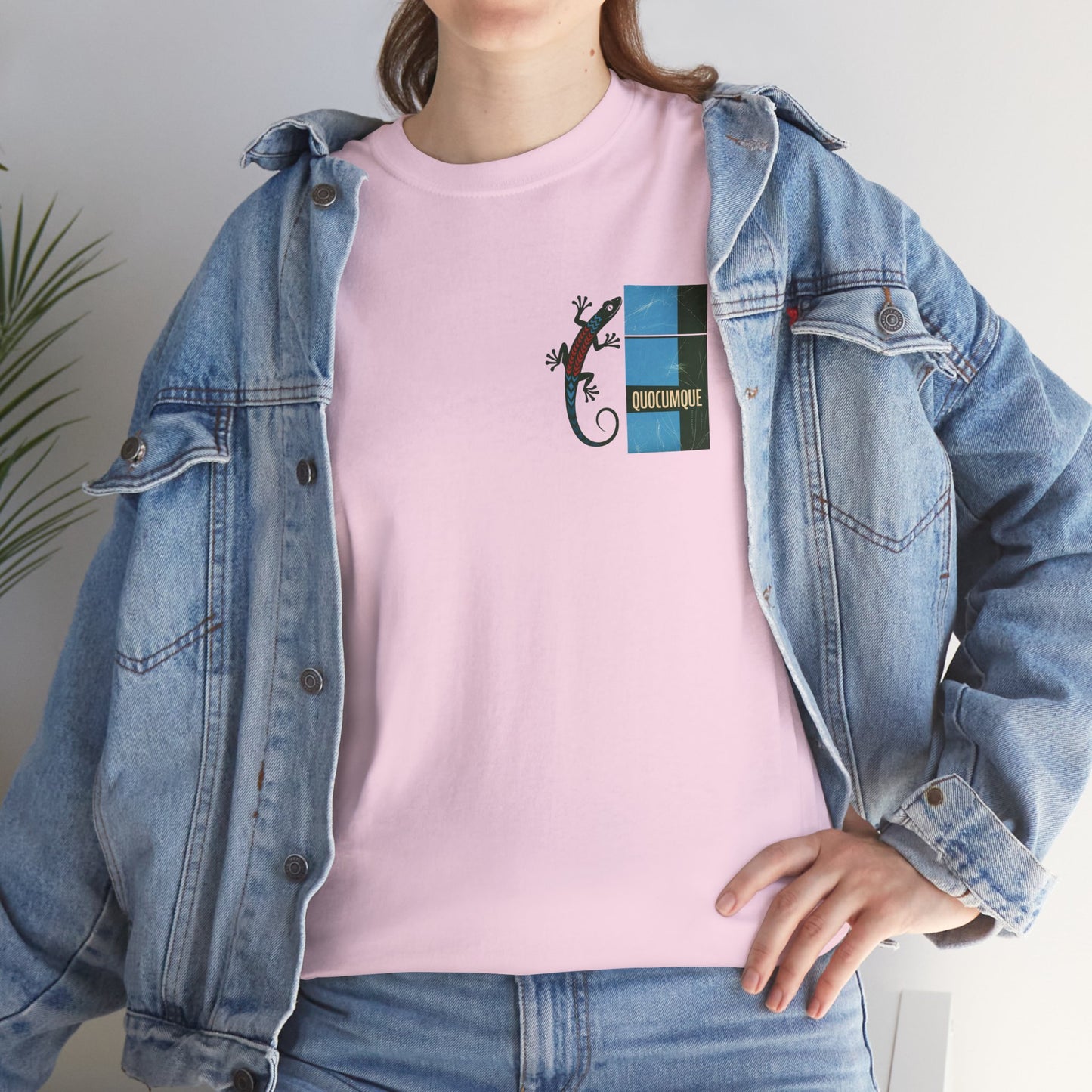 T-shirt Quocumque, "Margouillat", Stylisé, Discret, Île de La Réunion, Confort Coton, Elégant, Souvenir Unique, Cadeau, Unisexe, Esprit Voyageur, Créole, Bourbon