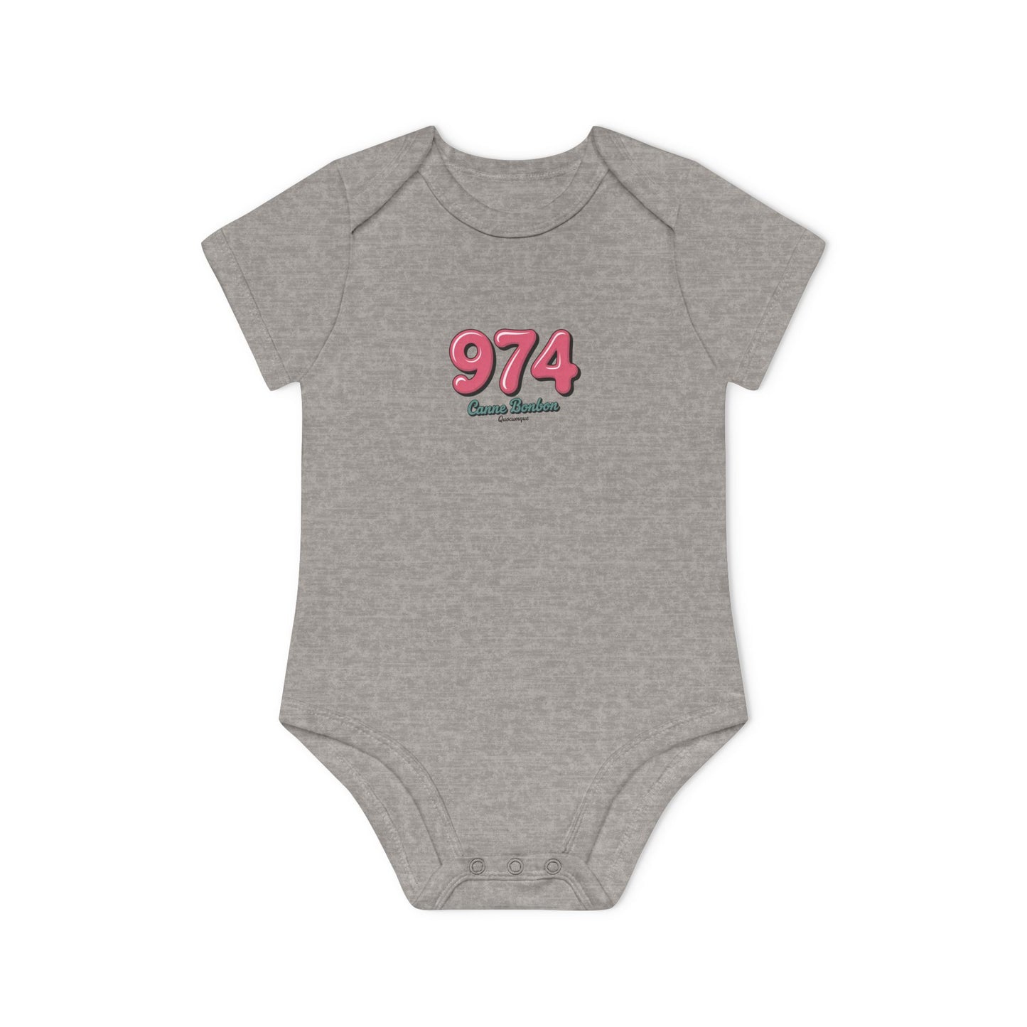Body Bébé "974 Canne Bonbon", Île de La Réunion, Douceur Coton, Cadeau Naissance,  Confort Coton Bio, Style Unique, Cadeau Parfait
