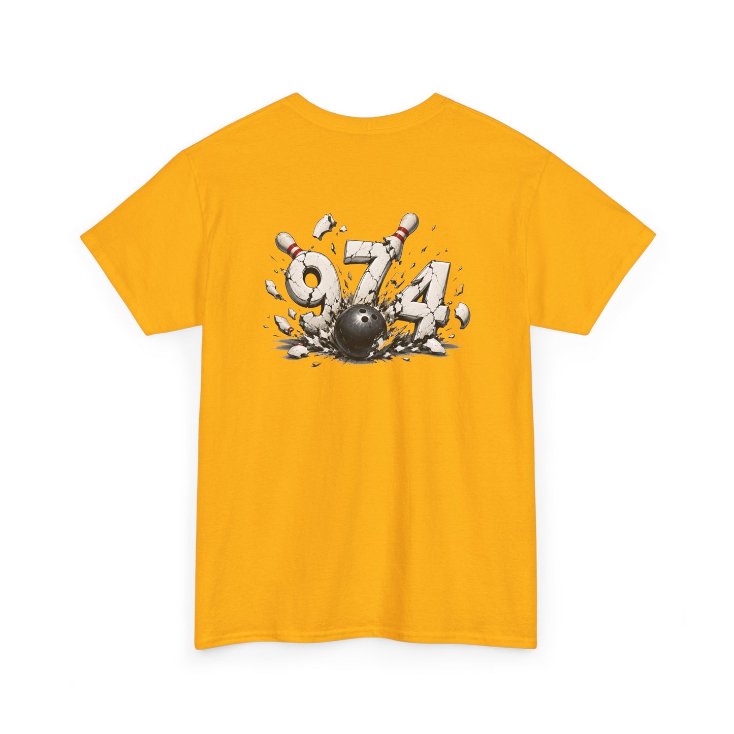 T-shirt " 974 Bowling", Destination Île de La Réunion, Confort Coton, Sobre, Elégant, Souvenir Unique, Vêtement Adulte, Unisexe, Esprit Voyageur