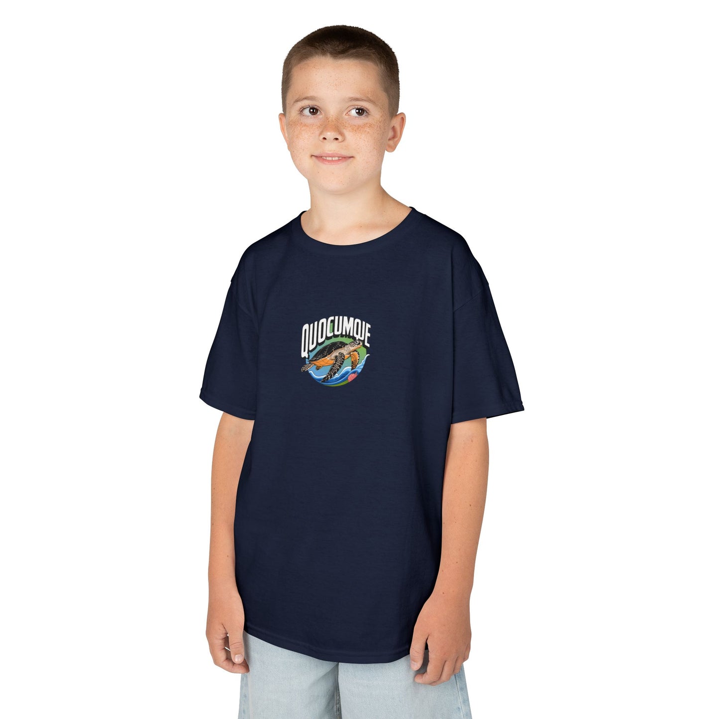 T-shirt Quocumque, Tortue Marine, Douceur Coton,  Pour les enfants de 5-6 ans( Taille XS), Pour les 7-8 ans( taille S), Pour les 9-10 ans( taille M), Pour les 11-12 ans( taille L), Pour les 13-14 ans(taille XL)
