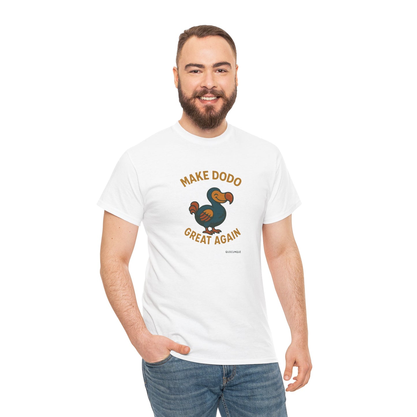 T-Shirt "Make Dodo Great Again", Exotisme, Destination Île de La Réunion, Confort Coton, Sobre, Elégant, Souvenir Unique, Cadeau, Unisexe, Esprit Voyageur
