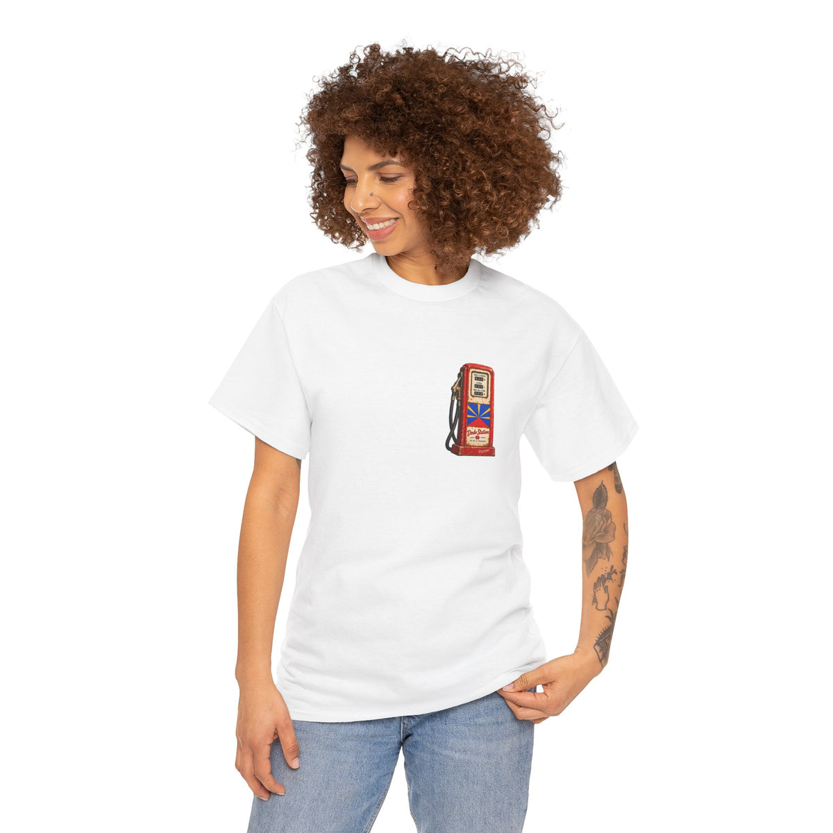 T-shirt Quocumque, "Station Essence", Discret, Île de La Réunion, Confort Coton, Elégant, Souvenir Unique, Cadeau, Unisexe, Esprit Voyageur, Créole, Bourbon
