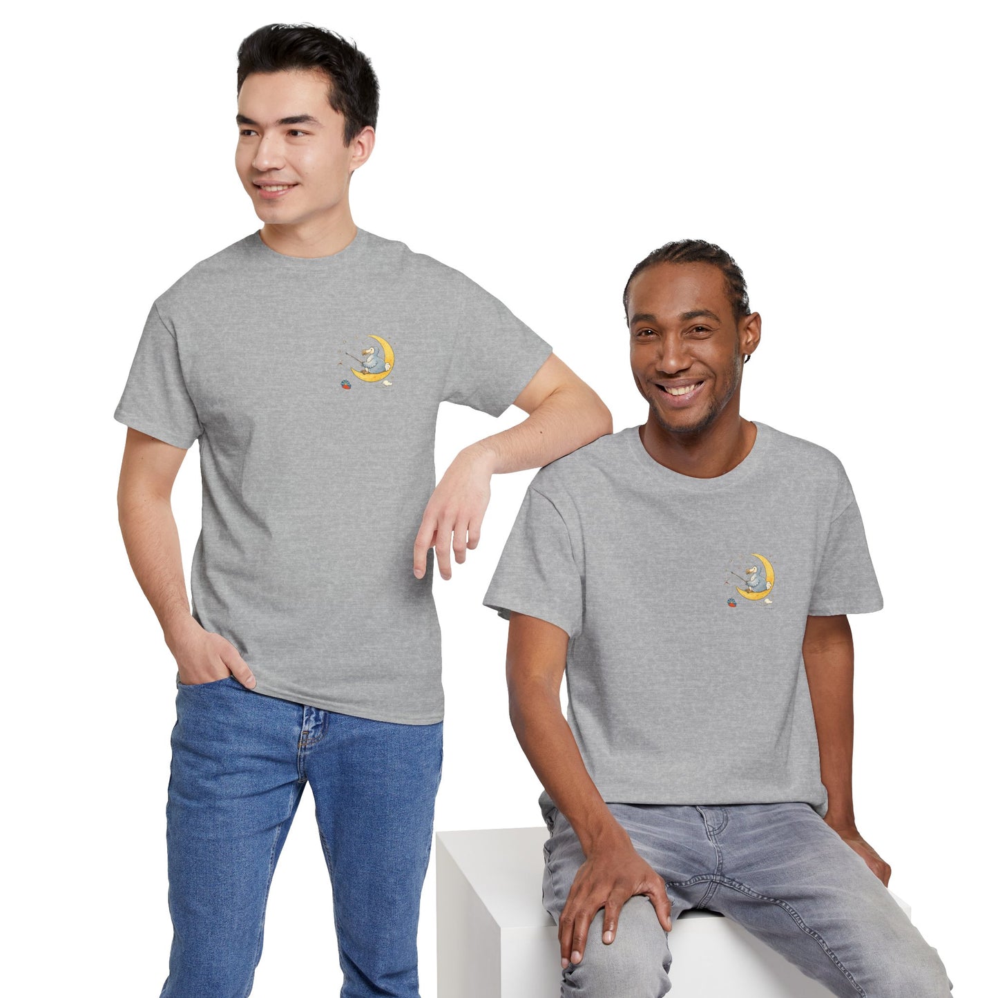 T-shirt "Dodo Lune ", Île de La Réunion", Confort Coton, Sobre, Elégant, Souvenir Unique, Cadeau, Unisexe, Esprit Voyageur