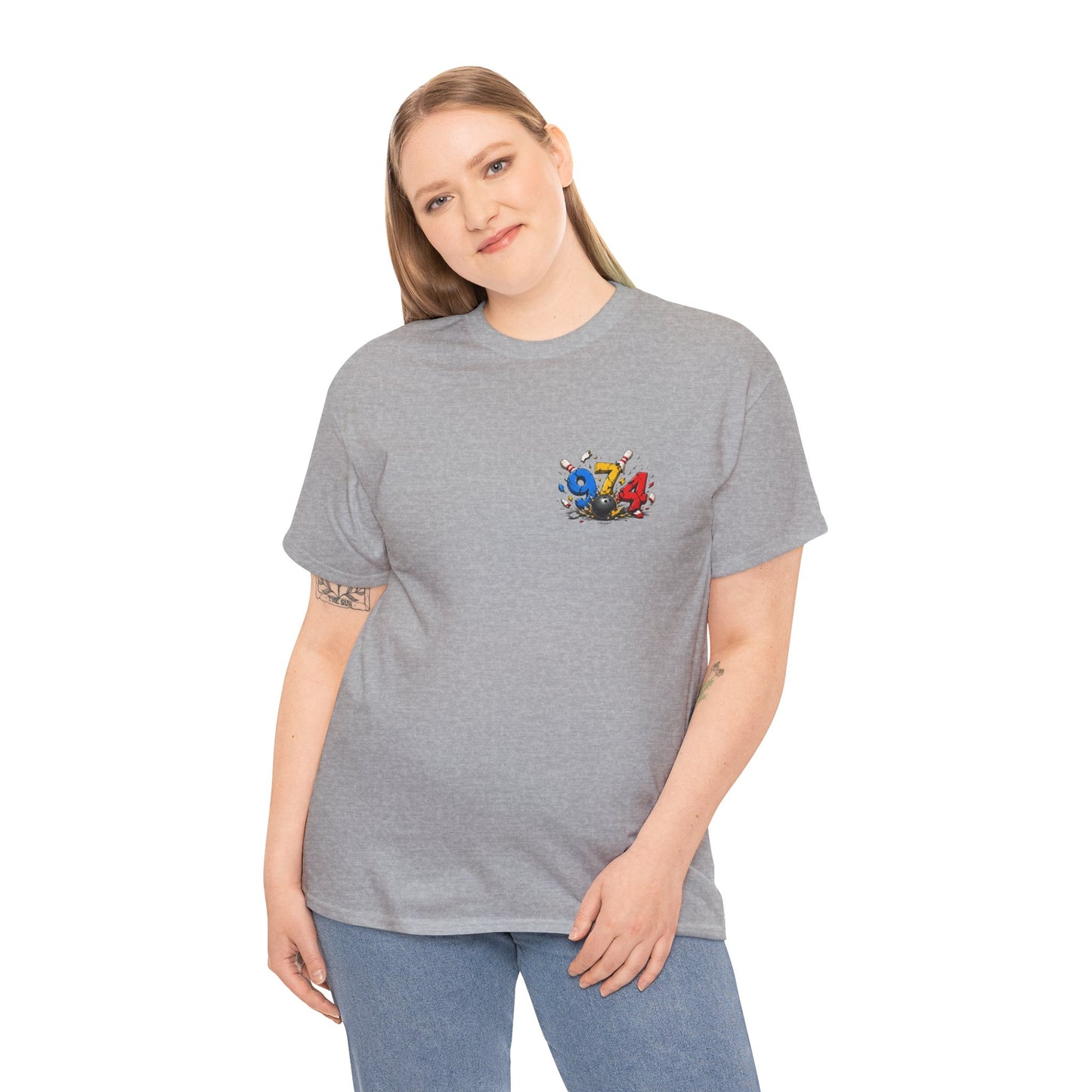 T-shirt " 974 Bowling ", Destination Île de La Réunion, Confort Coton, Sobre, Elégant, Souvenir Unique, Vêtement Adulte, Unisexe, Esprit Voyageur