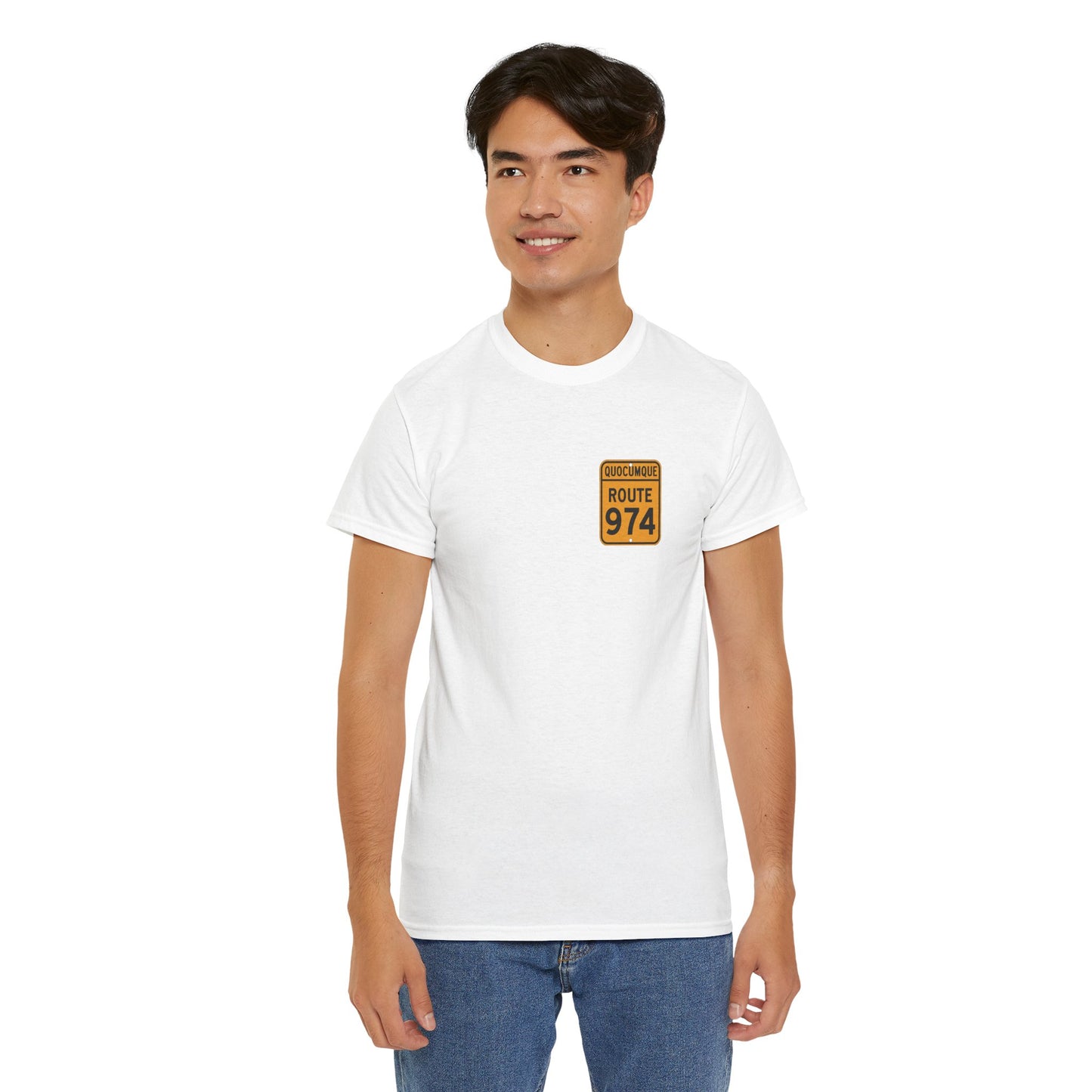 T-shirt "Route 974", Destination île de La Réunion, Confort Coton, Sobre, Elégant, Souvenir Unique, Cadeau, Unisexe, Esprit Voyageur