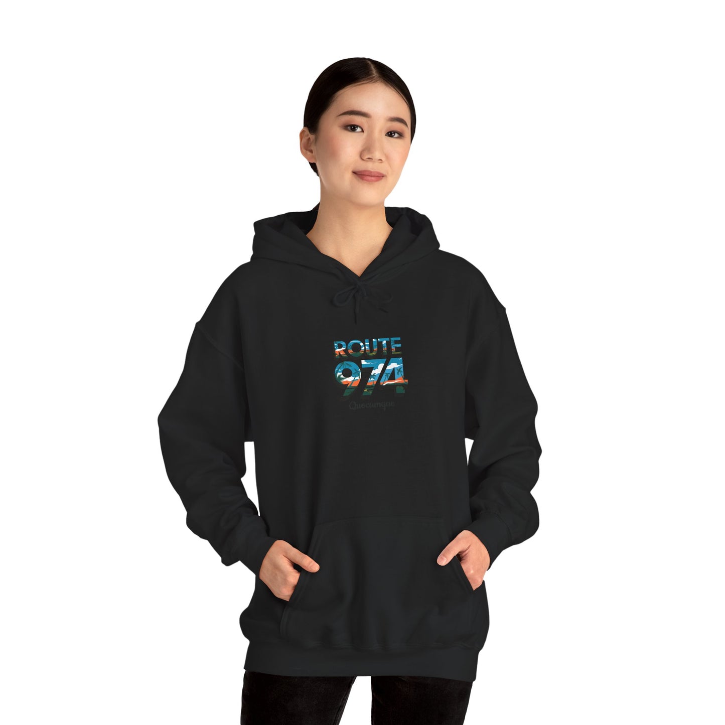 Sweat-Shirt à Capuche Collection " Route 974", Exotisme, Adulte, Homme, Femme, Sportive, Sportif, Décontracté, Classique, Destination La Réunion