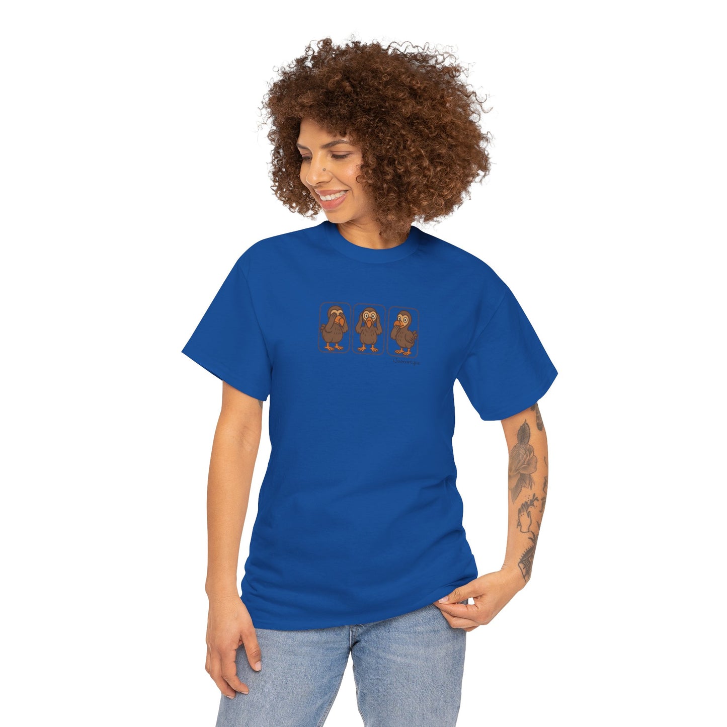 T-shirt Quocumque, "3 Dodos de la Sagesse", Confort, Souvenir Unique, Cadeau, Unisexe, Délicatesse, Homme, Femme, Adulte, Sportif, Liberté, Détente