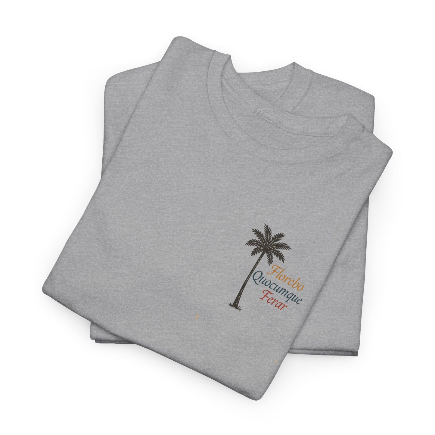 T-shirt Florebo Quocumque Ferar, Île de La Réunion, Confort Coton, Sobre, Elégant, Souvenir Unique, Cadeau, Unisexe, Esprit Voyageur, Adulte