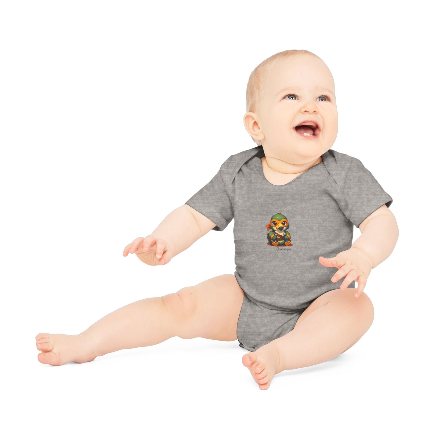 Body Bébé "Dodo Ninja Orange", Île de La Réunion, Douceur Coton, Cadeau Naissance,  Confort Coton Bio, Style Unique, Cadeau Parfait