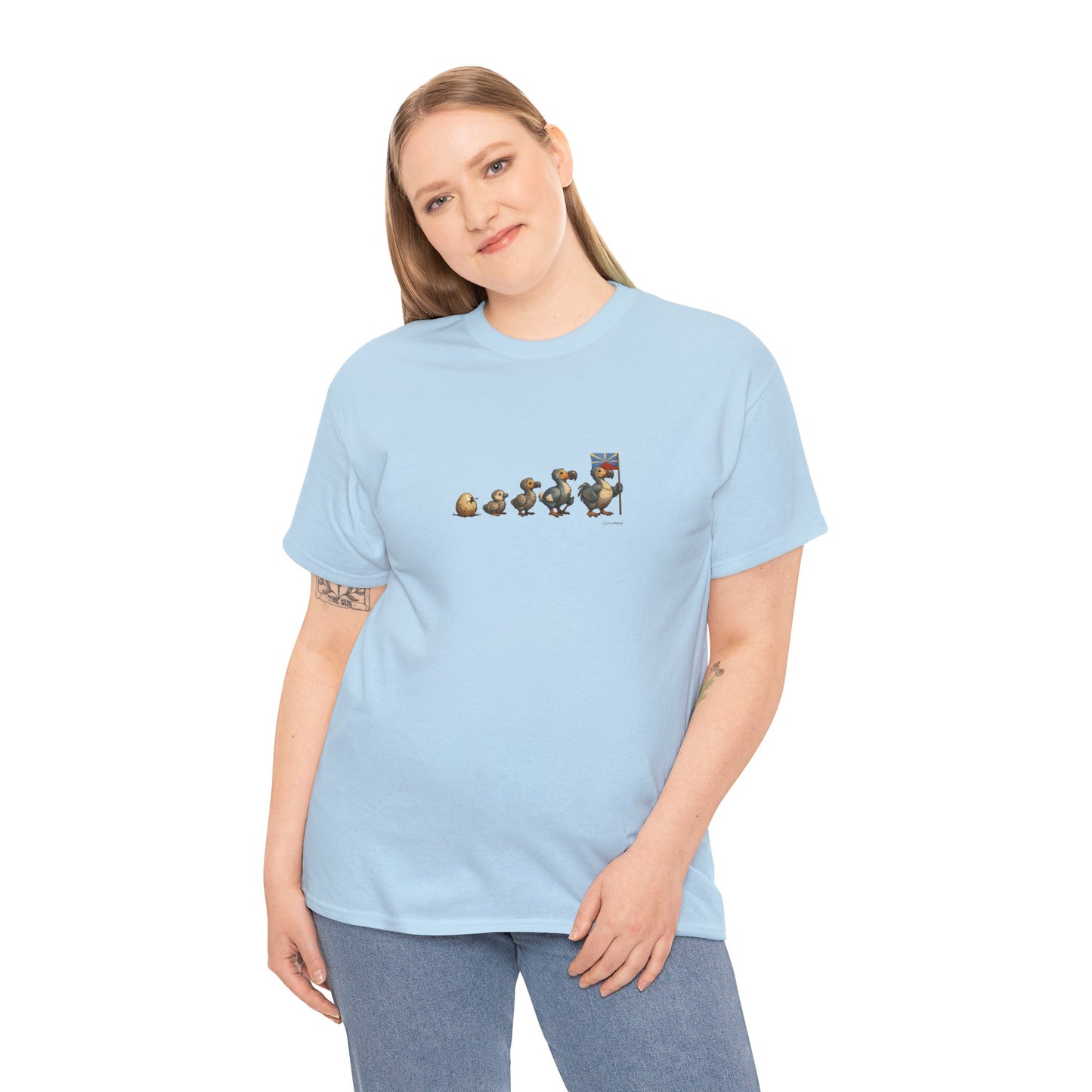 T-shirt Quocumque, " Dodo Evolution ", Île de La Réunion, Confort Coton, Elégant, Souvenir Unique, Cadeau, Unisexe, Esprit Voyageur, Créole, Bourbon