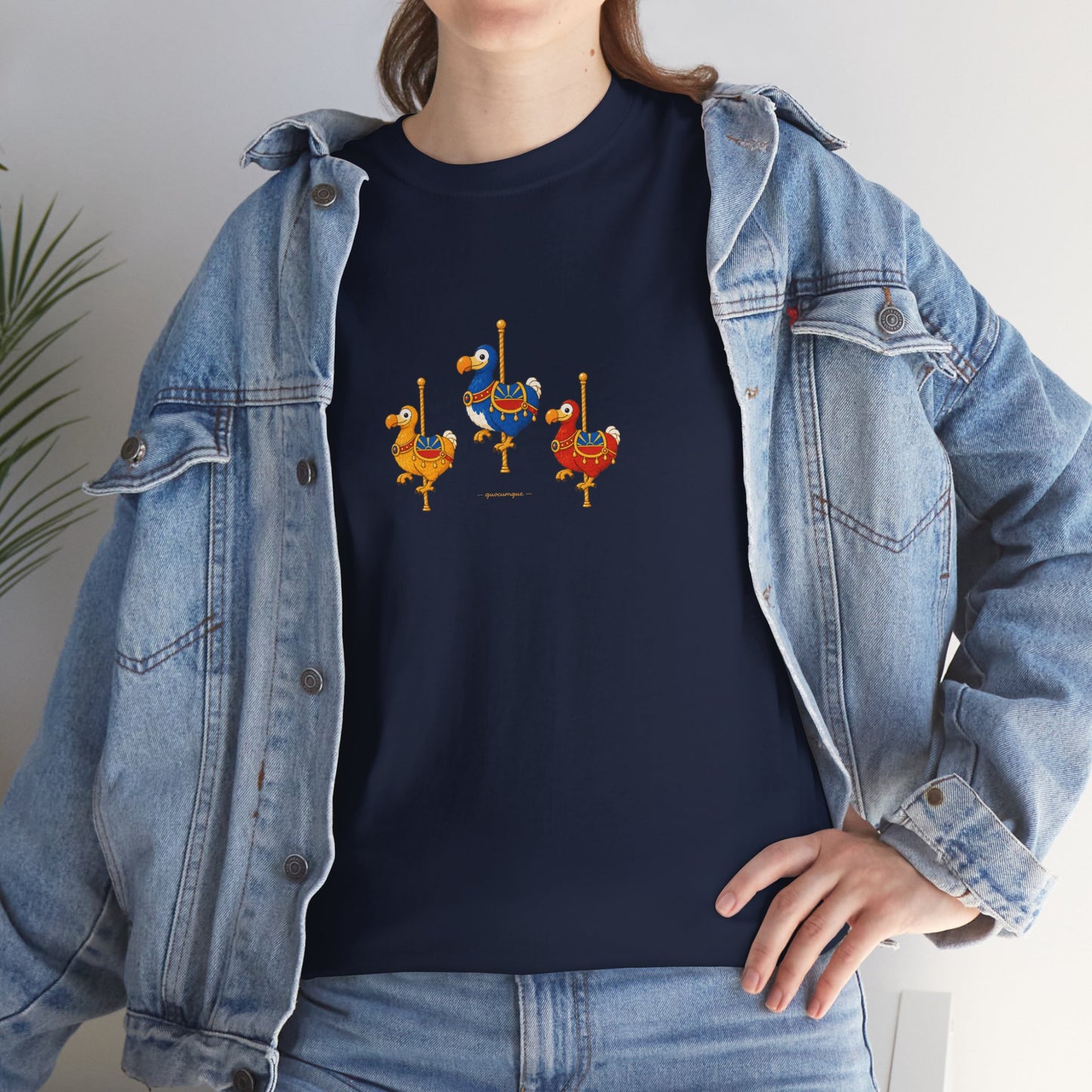T-shirt Quocumque " Carrousel", Île de La Réunion, Confort Coton, Elégant, Souvenir Unique, Cadeau, Unisexe, Esprit Voyageur, Créole, Bourbon