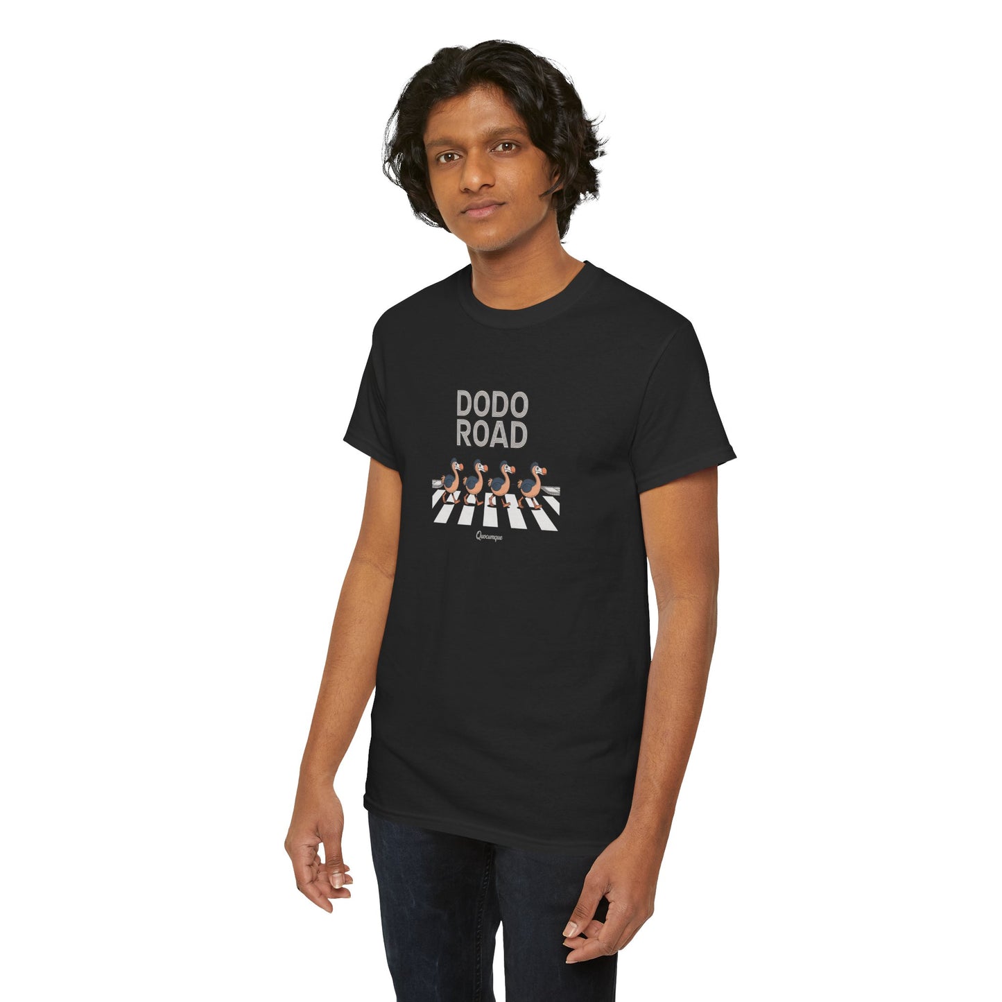 T-shirt Quocumque, " Dodo Road ", Île de La Réunion, Confort Coton, Elégant, Souvenir Unique, Cadeau, Unisexe, Esprit Voyageur, Créole, Bourbon