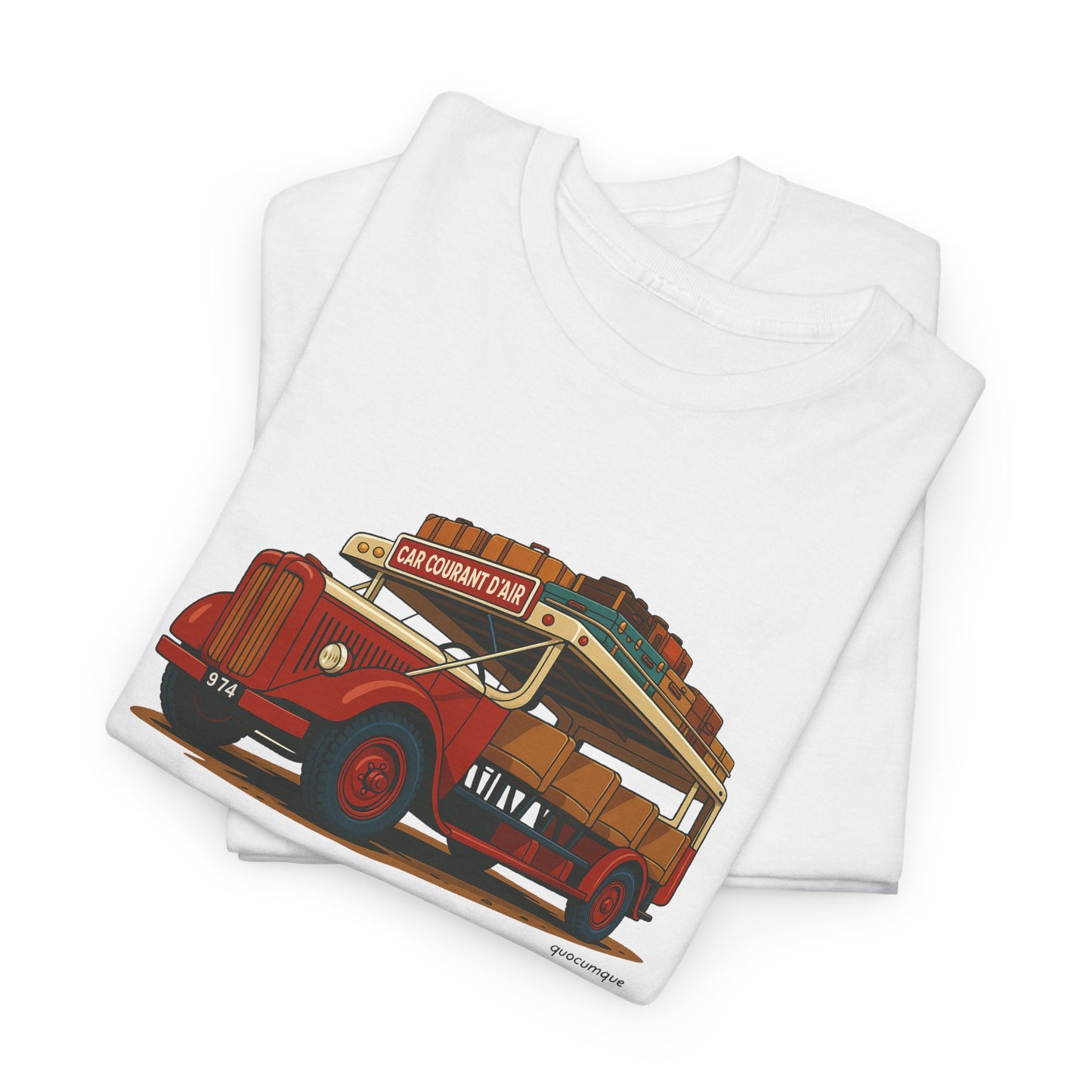 T-shirt "Car Courant d'Air, Exotisme, Destination Île de La Réunion, Confort Coton, Sobre, Elégant, Souvenir Unique, Cadeau, Unisexe, Esprit Voyageur