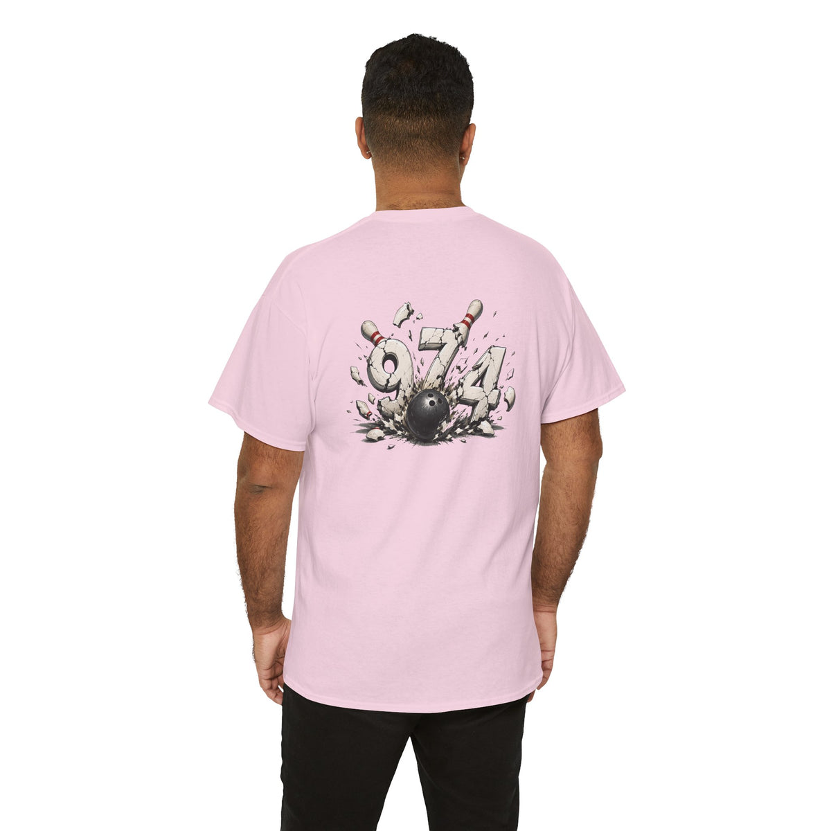 T-shirt " 974 Bowling", Destination Île de La Réunion, Confort Coton, Sobre, Elégant, Souvenir Unique, Vêtement Adulte, Unisexe, Esprit Voyageur