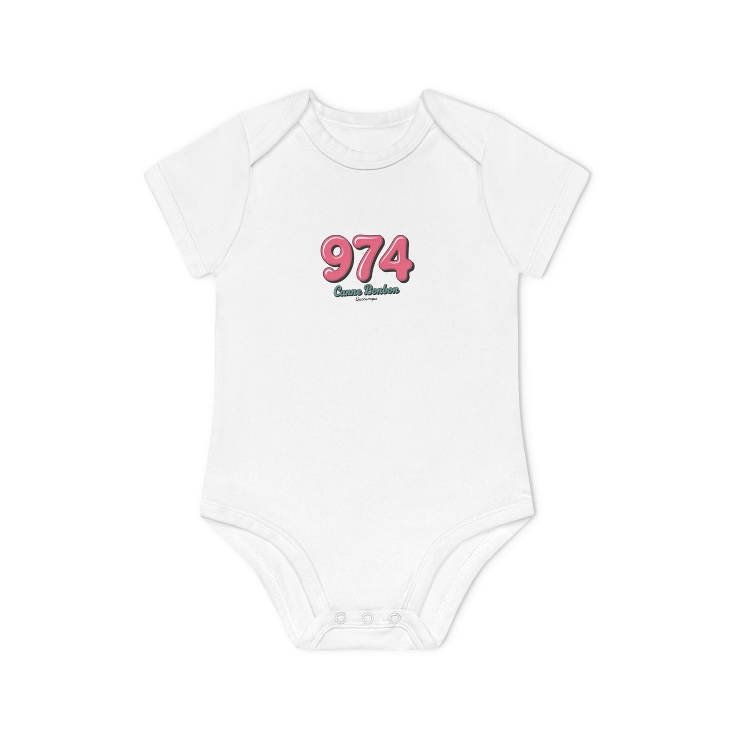 Body Bébé "974 Canne Bonbon", Île de La Réunion, Douceur Coton, Cadeau Naissance,  Confort Coton Bio, Style Unique, Cadeau Parfait