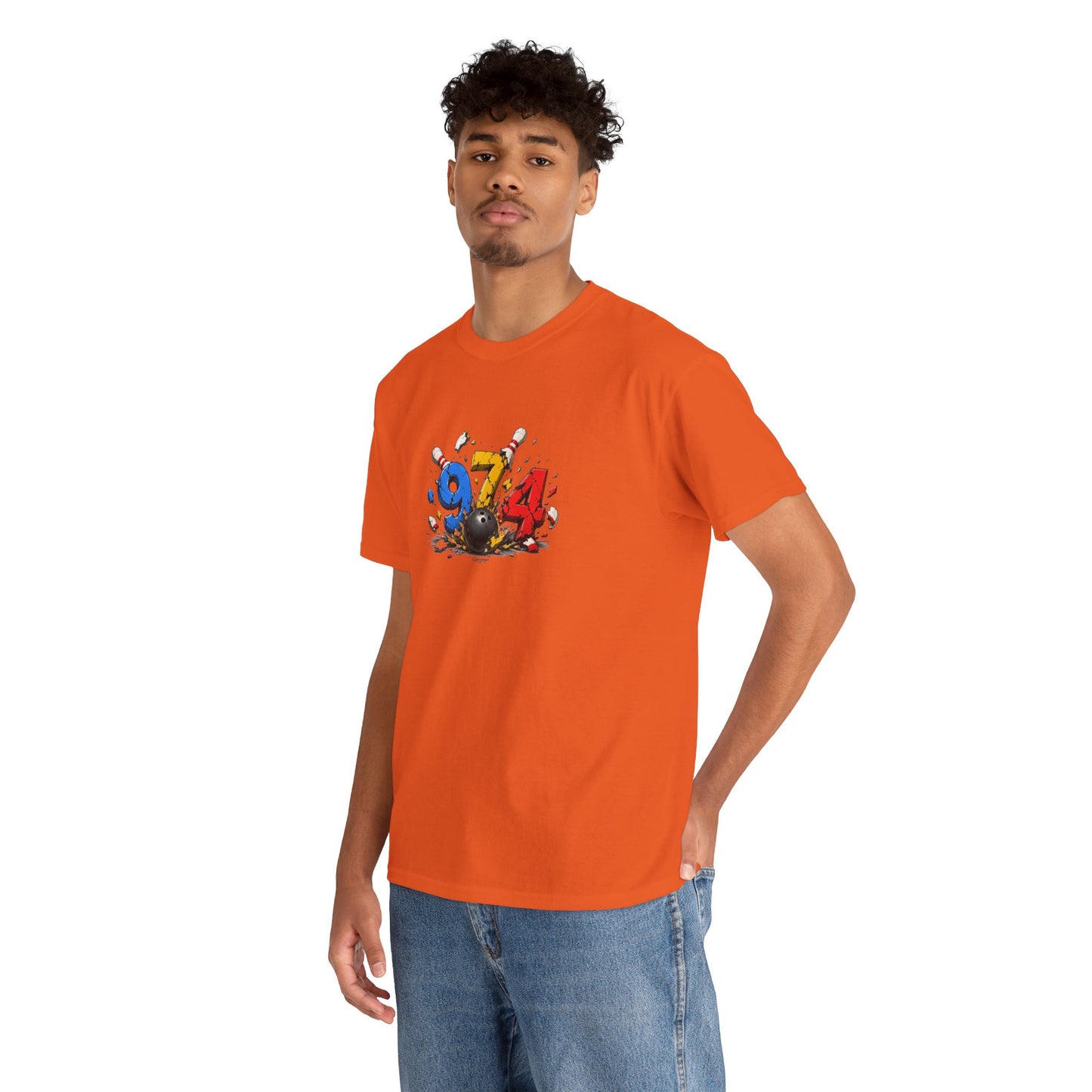 T-shirt " 974 Bowling ", Destination Île de La Réunion, Confort Coton, Sobre, Elégant, Souvenir Unique, Vêtement Adulte, Unisexe, Esprit Voyageur