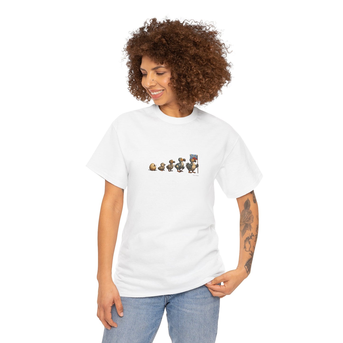 T-shirt Quocumque, " Dodo Evolution ", Île de La Réunion, Confort Coton, Elégant, Souvenir Unique, Cadeau, Unisexe, Esprit Voyageur, Créole, Bourbon