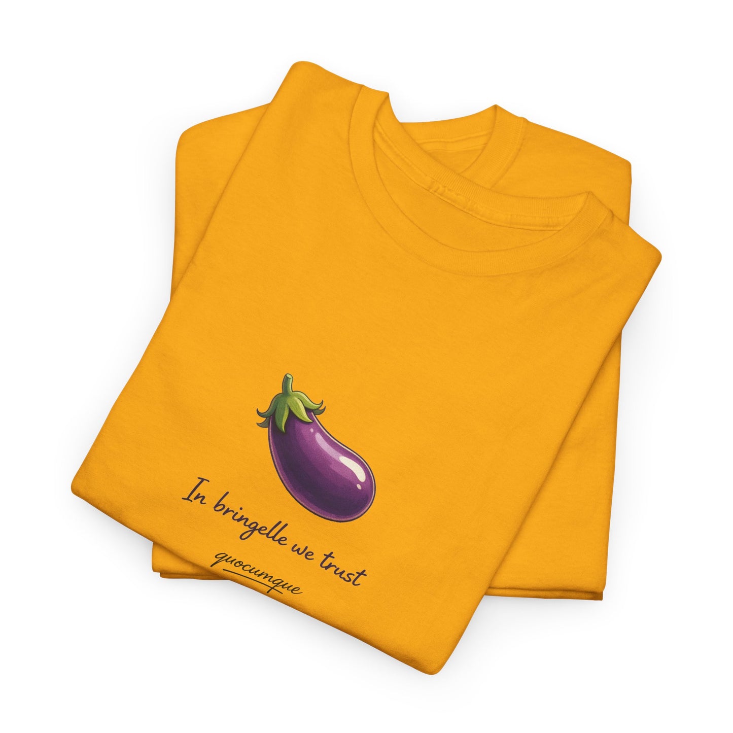 T-shirt Quocumque "Bringelle", Confort Coton, Sobre, Elégant, Souvenir Unique, Cadeau, Unisexe, Esprit Voyageur, Adulte, Espace