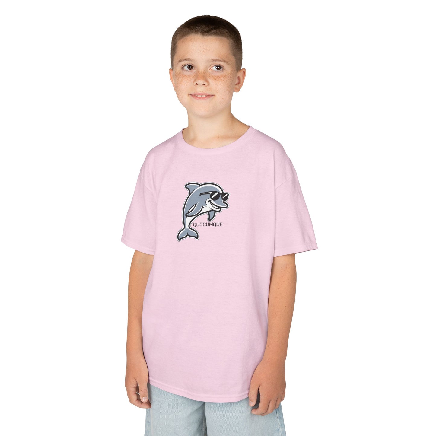 T-shirt Quocumque, Dauphin, Mammifère Marin, Douceur Coton, Pour les enfants de 5-6 ans( Taille XS), Pour les 7-8 ans( taille S), Pour les 9-10 ans( taille M), Pour les 11-12 ans( taille L), Pour les 13-14 ans( taille XL)