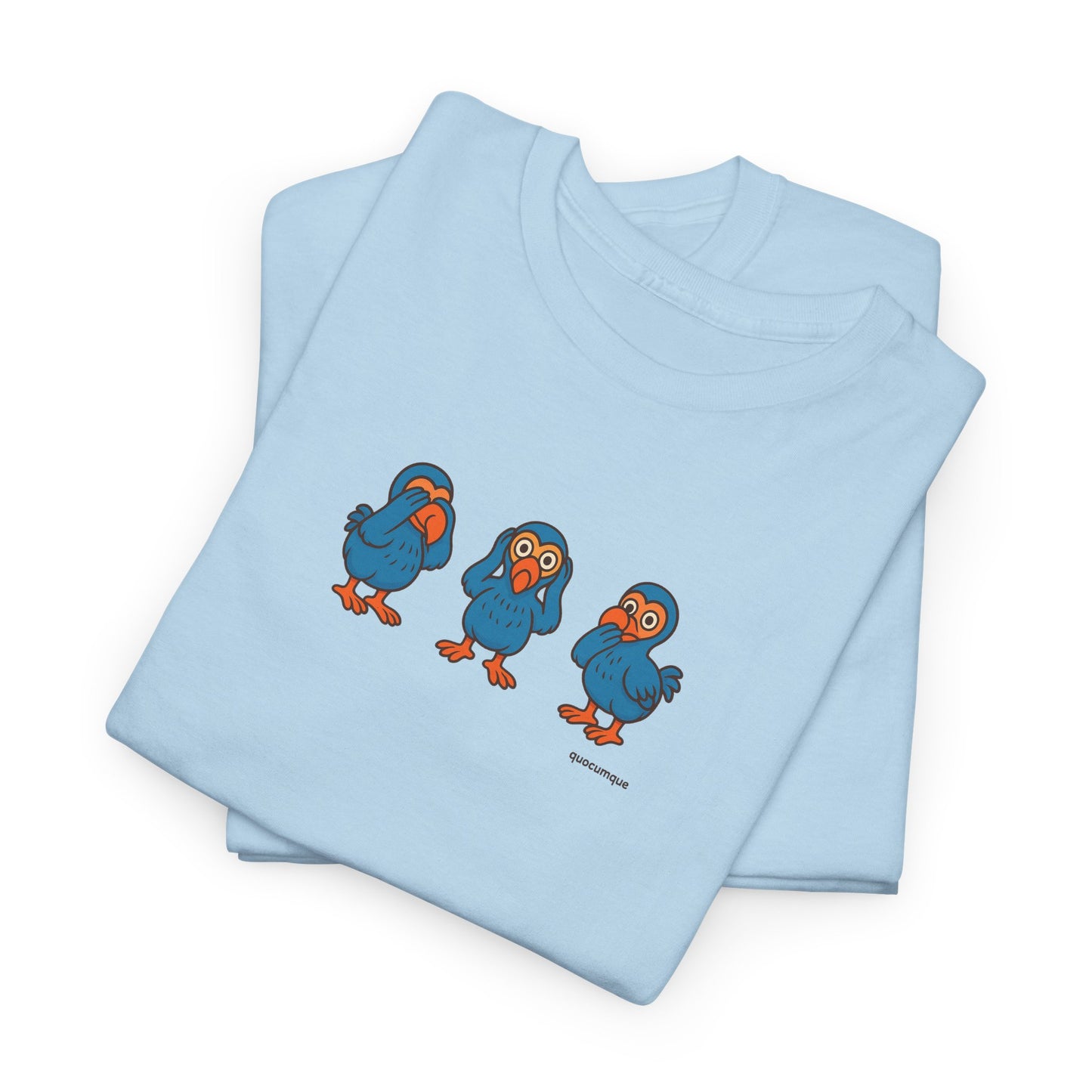 T-shirt Quocumque, "3 Dodos de la Sagesse", Confort, Souvenir Unique, Cadeau, Unisexe, Délicatesse, Homme, Femme, Adulte, Sportif, Liberté, Détente