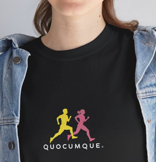 T-shirt Quocumque, Course à pied, Confort Coton, Sobre, Elégant, Souvenir Unique, Cadeau, Unisexe, Sportive, Sportif, Couple, Adulte, Espace