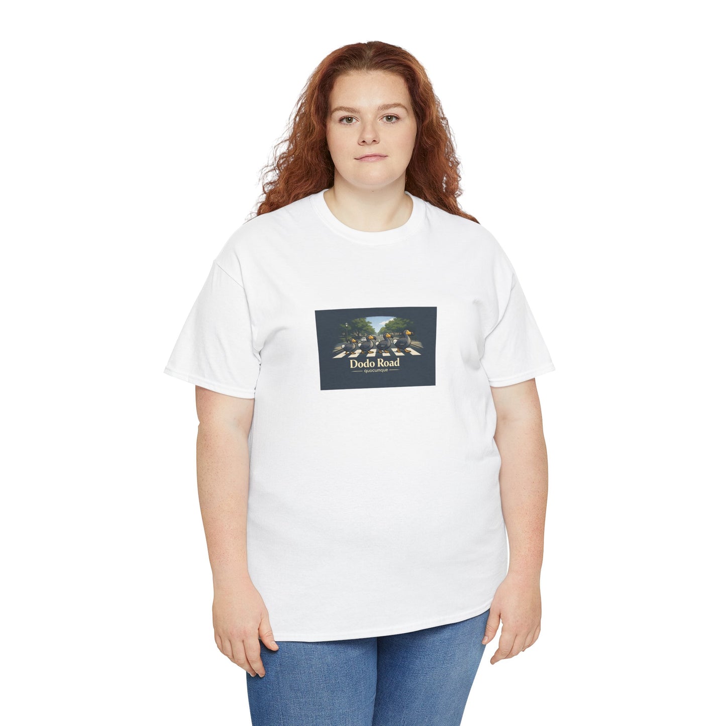 T-shirt "Dodo Road", Île de La Réunion", Confort Coton, Sobre, Elégant, Souvenir Unique, Cadeau, Unisexe, Esprit Voyageur