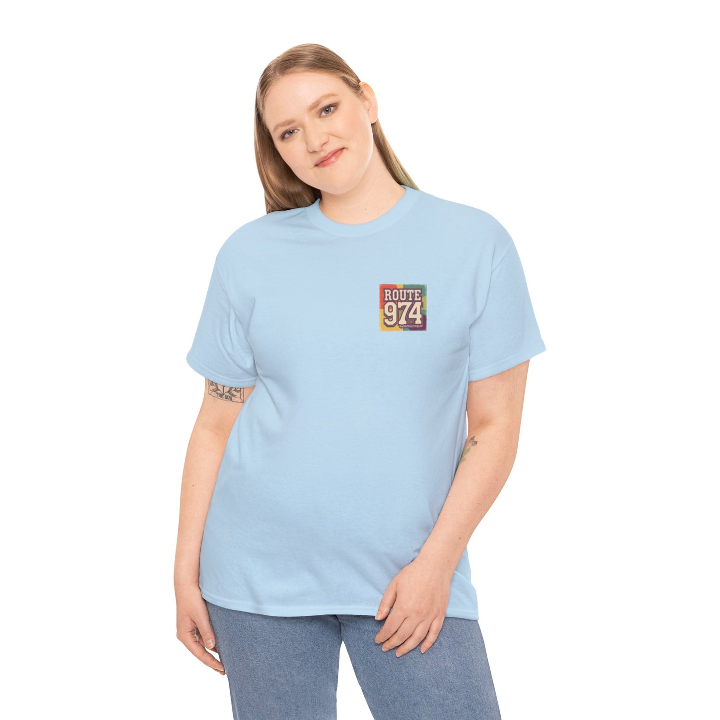 T-shirt "Route 974", Années Hippies, Destination île de La Réunion, Confort Coton, Sobre, Elégant, Souvenir Unique, Cadeau, Unisexe, Esprit Voyageur