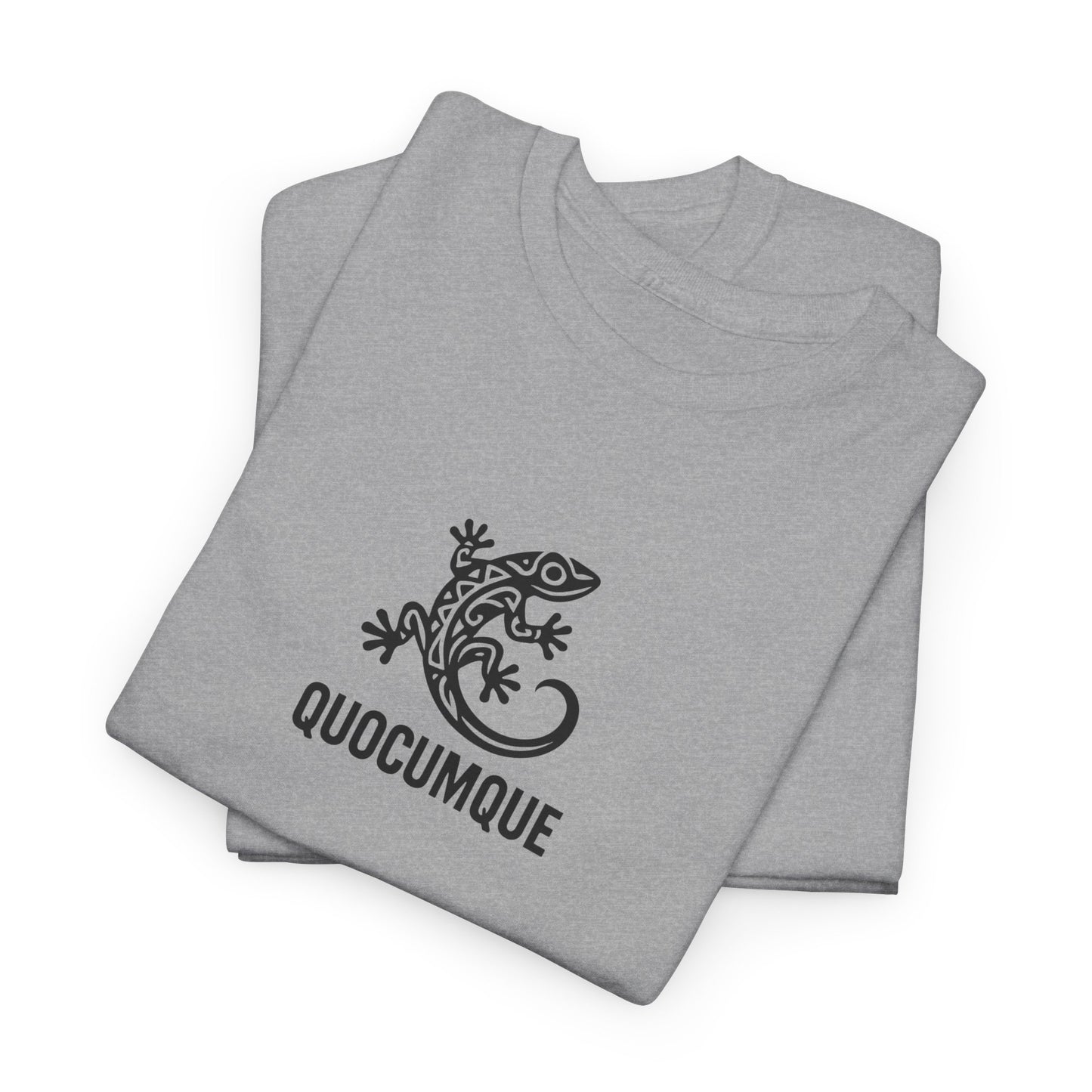 T-shirt Quocumque, "Margouillat", Style Tribal, Île de La Réunion, Confort Coton, Elégant, Souvenir Unique, Cadeau, Unisexe, Esprit Voyageur, Créole, Bourbon