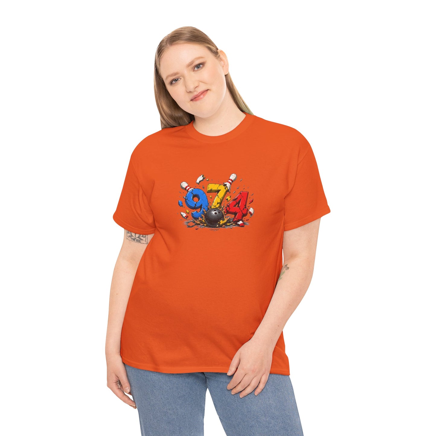 T-shirt " 974 Bowling ", Destination Île de La Réunion, Confort Coton, Sobre, Elégant, Souvenir Unique, Vêtement Adulte, Unisexe, Esprit Voyageur