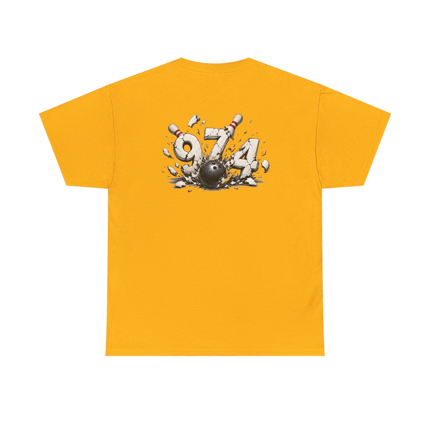 T-shirt " 974 Bowling", Destination Île de La Réunion, Confort Coton, Sobre, Elégant, Souvenir Unique, Vêtement Adulte, Unisexe, Esprit Voyageur
