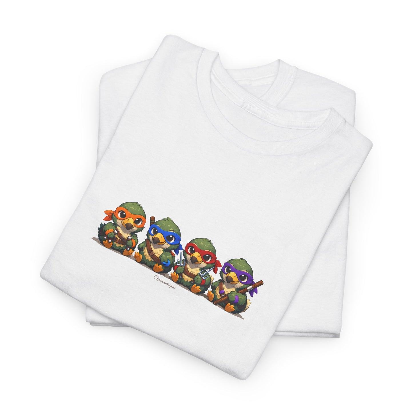 T-shirt Quocumque, " Dodos Ninjas ", Île de La Réunion, Confort Coton, Elégant, Souvenir Unique, Cadeau, Unisexe, Esprit Voyageur, Créole, Bourbon