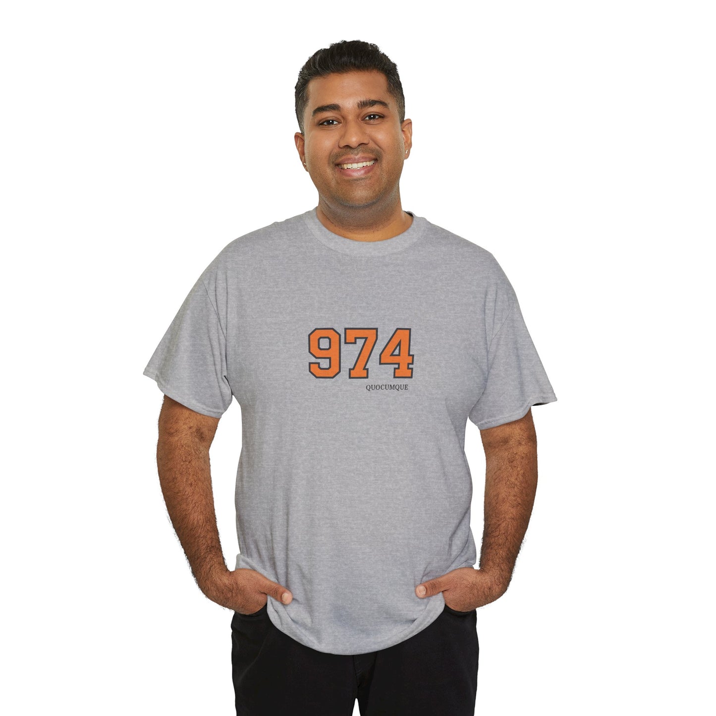 T-shirt " 974 ", Destination Île de La Réunion, Confort Coton, Sobre, Elégant, Souvenir Unique, Vêtement Adulte, Unisexe, Esprit Voyageur