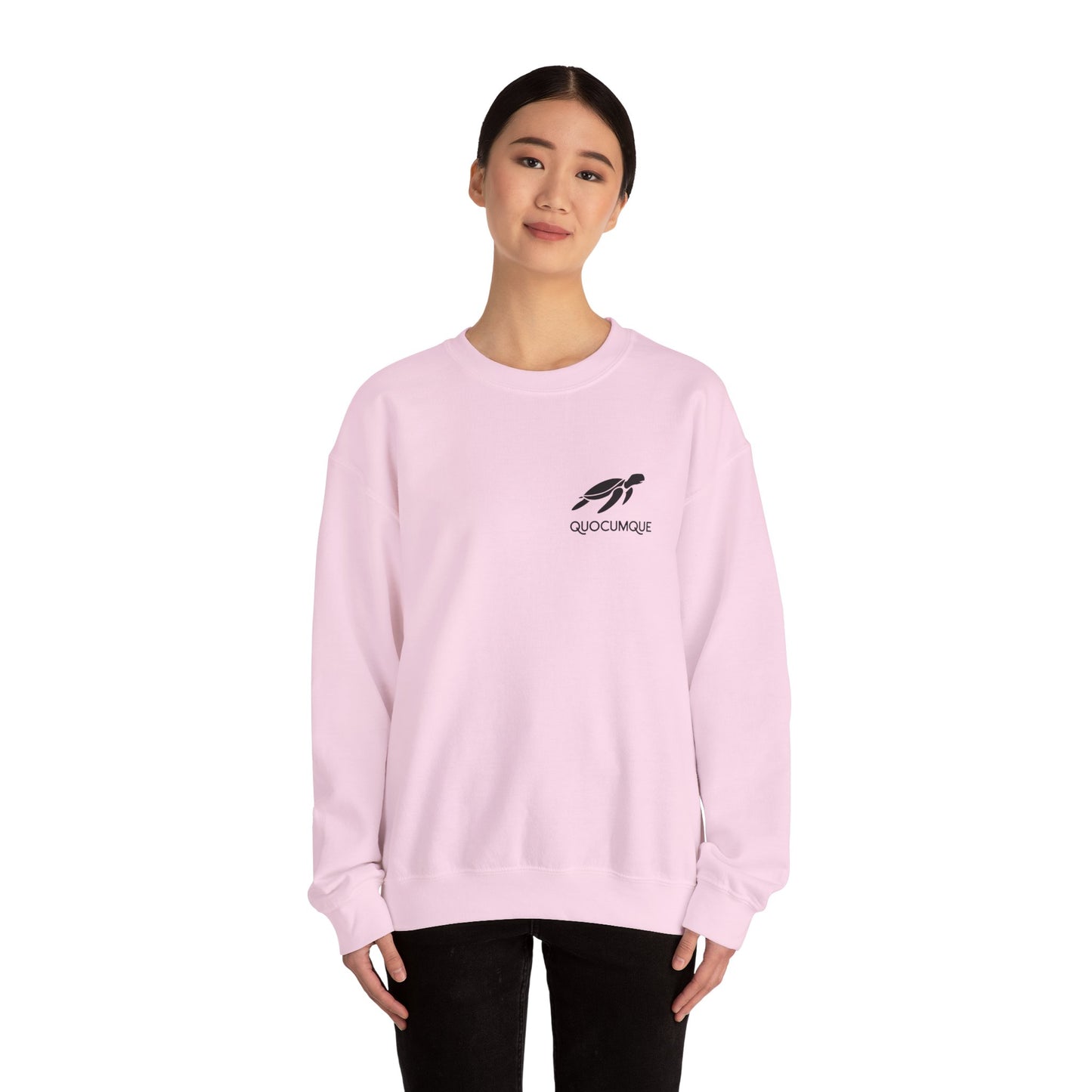 Sweat-Shirt Quocumque "Tortue Marine", Destination l'Île De La Réunion, Adulte, Homme, Femme, Sportive, Sportif, Décontracté, Élégant, Classique, Mer